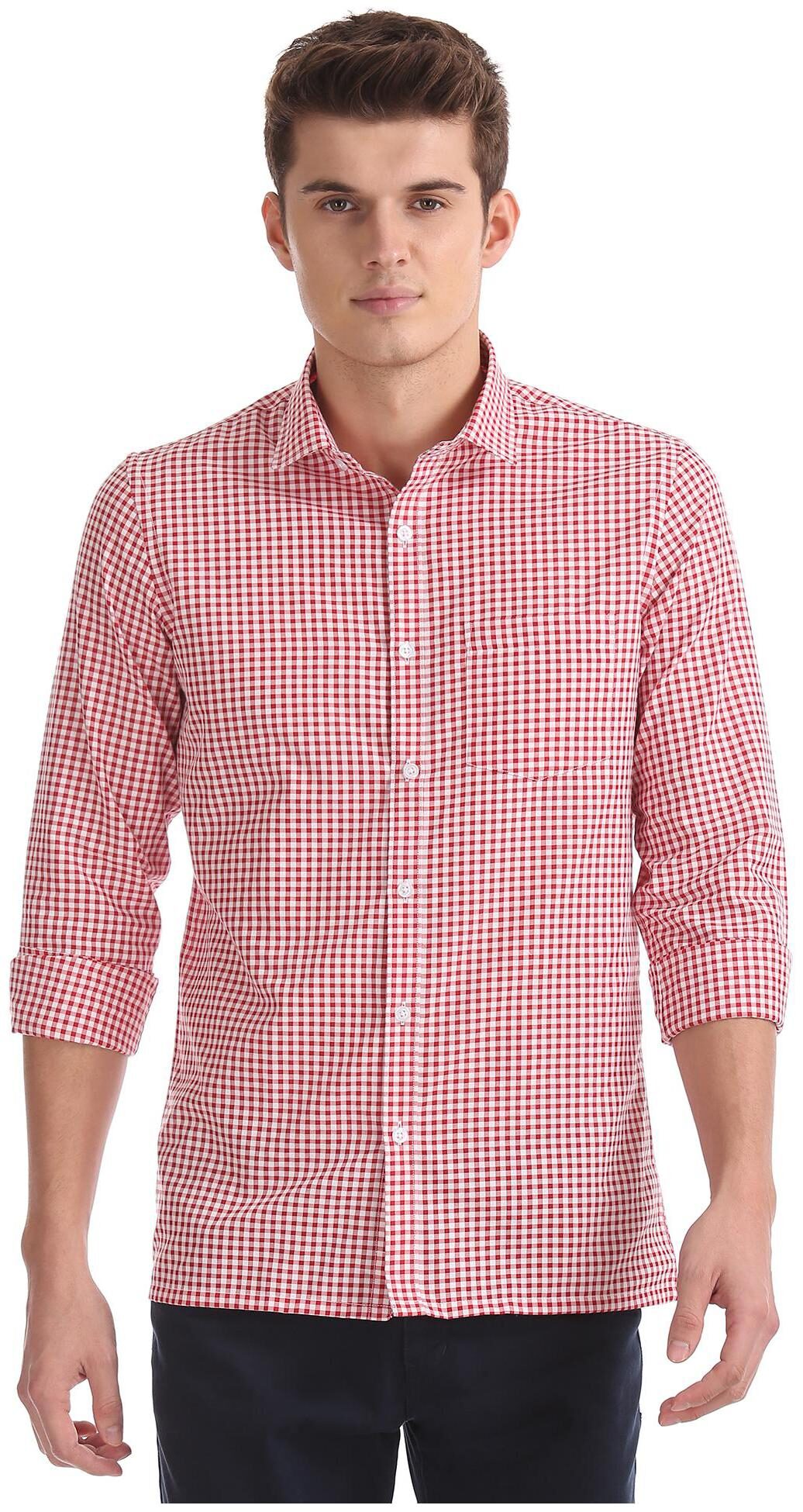 

Excalibur Men White Checked Slim Fit Casual Shirt