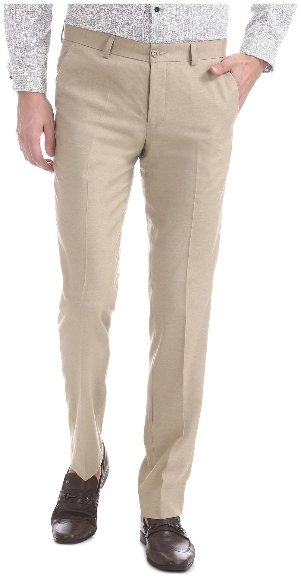

Excalibur Men Textured Slim Fit Formal Trouser - Beige