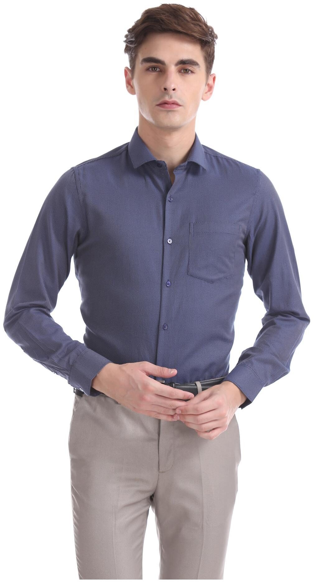 

Excalibur Men Slim fit Formal Shirt - Blue