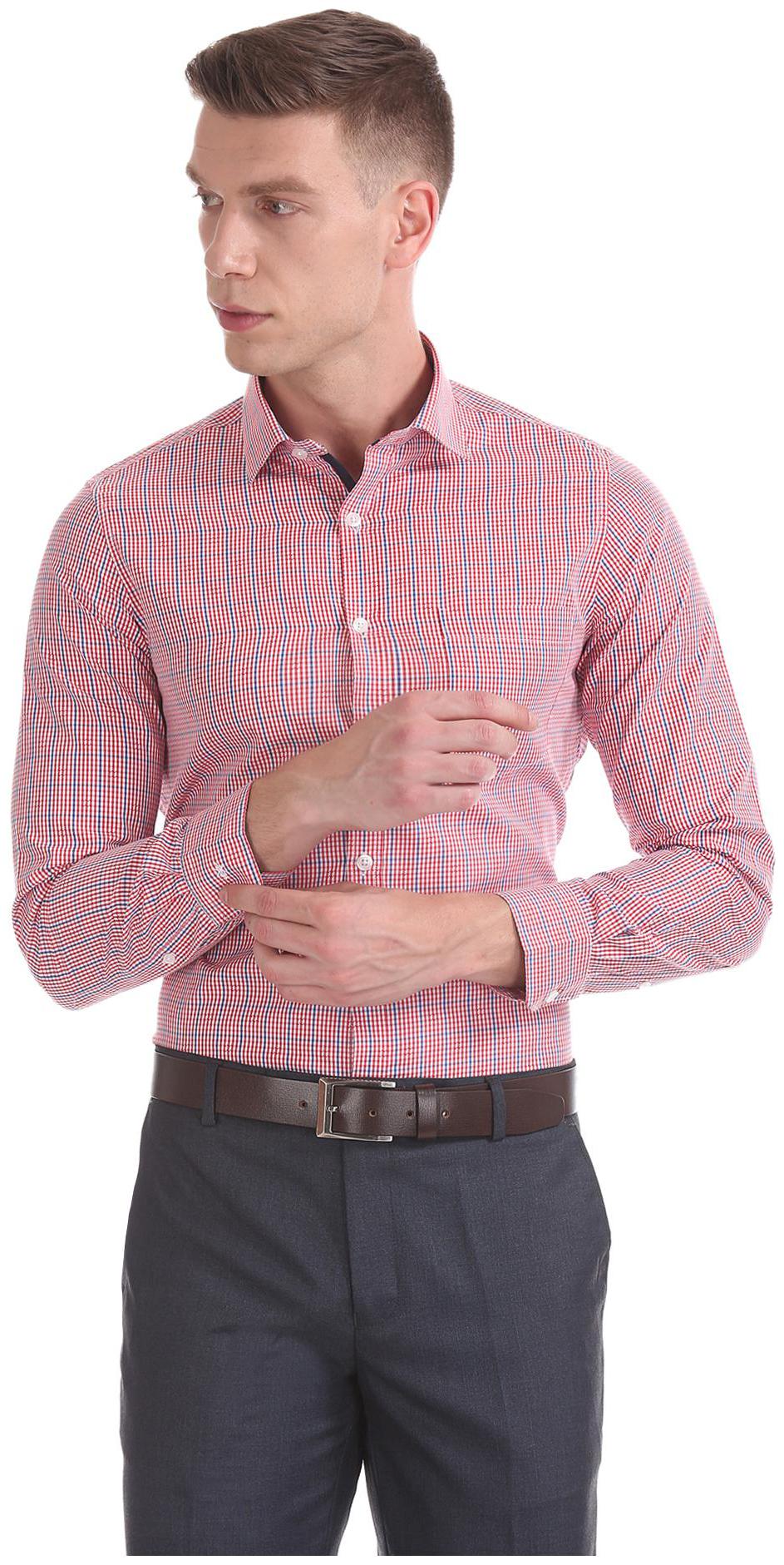 

Excalibur Men Slim fit Formal Shirt - Red