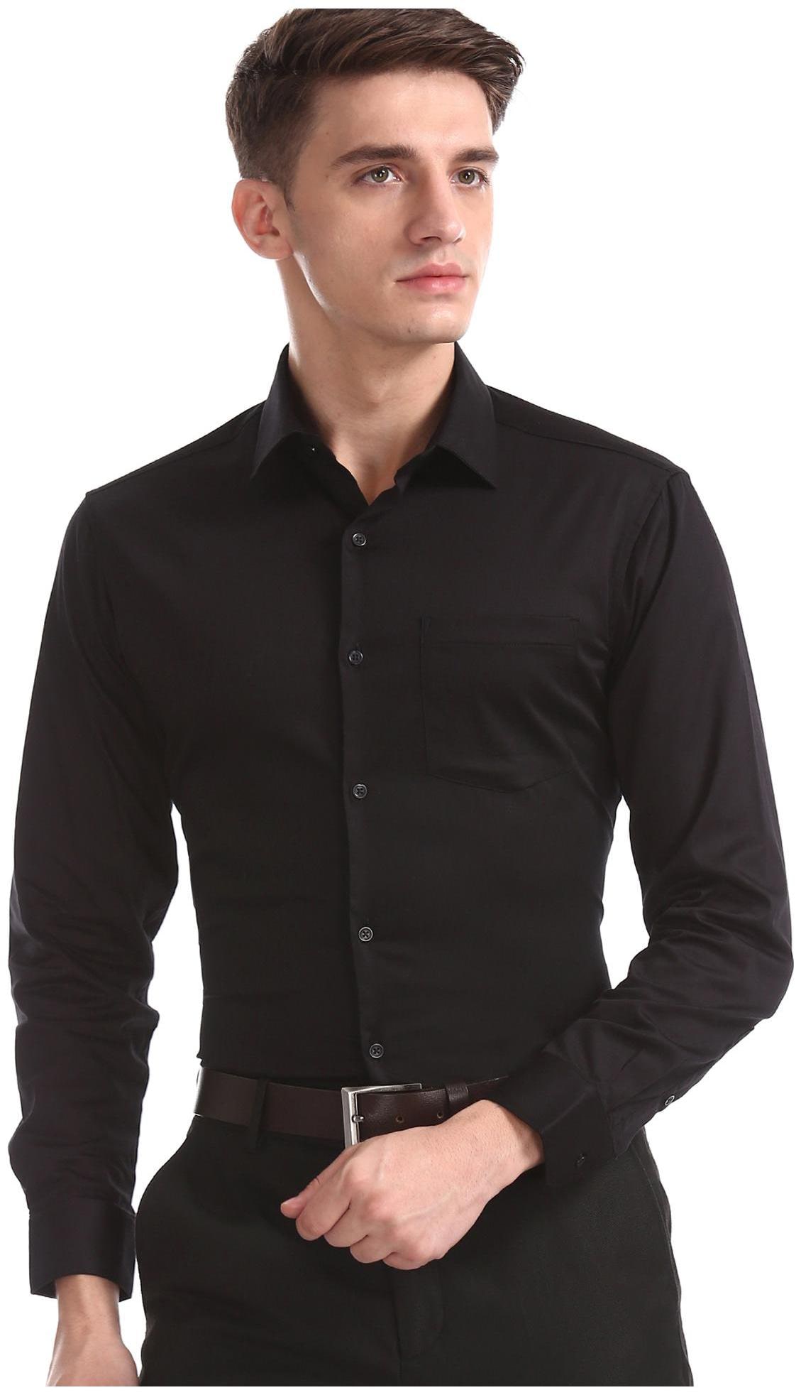 

Excalibur Men Super slim fit Formal Shirt - Black