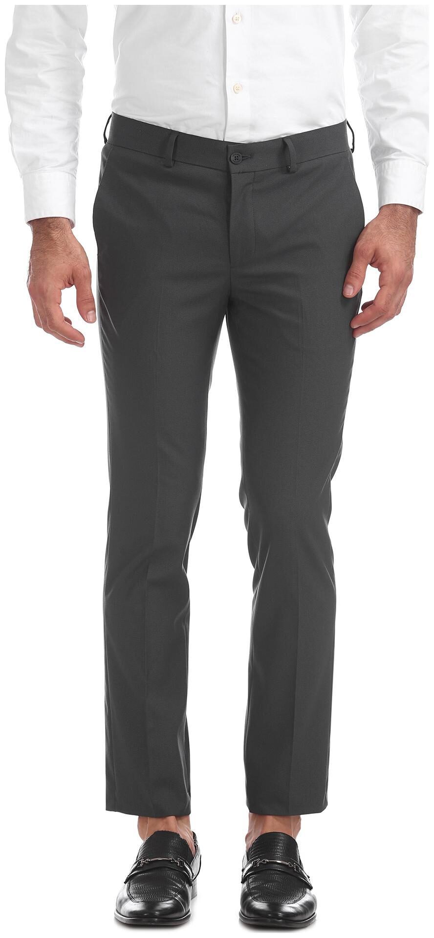 

Excalibur Men Solid Skinny Fit Formal Trouser - Grey