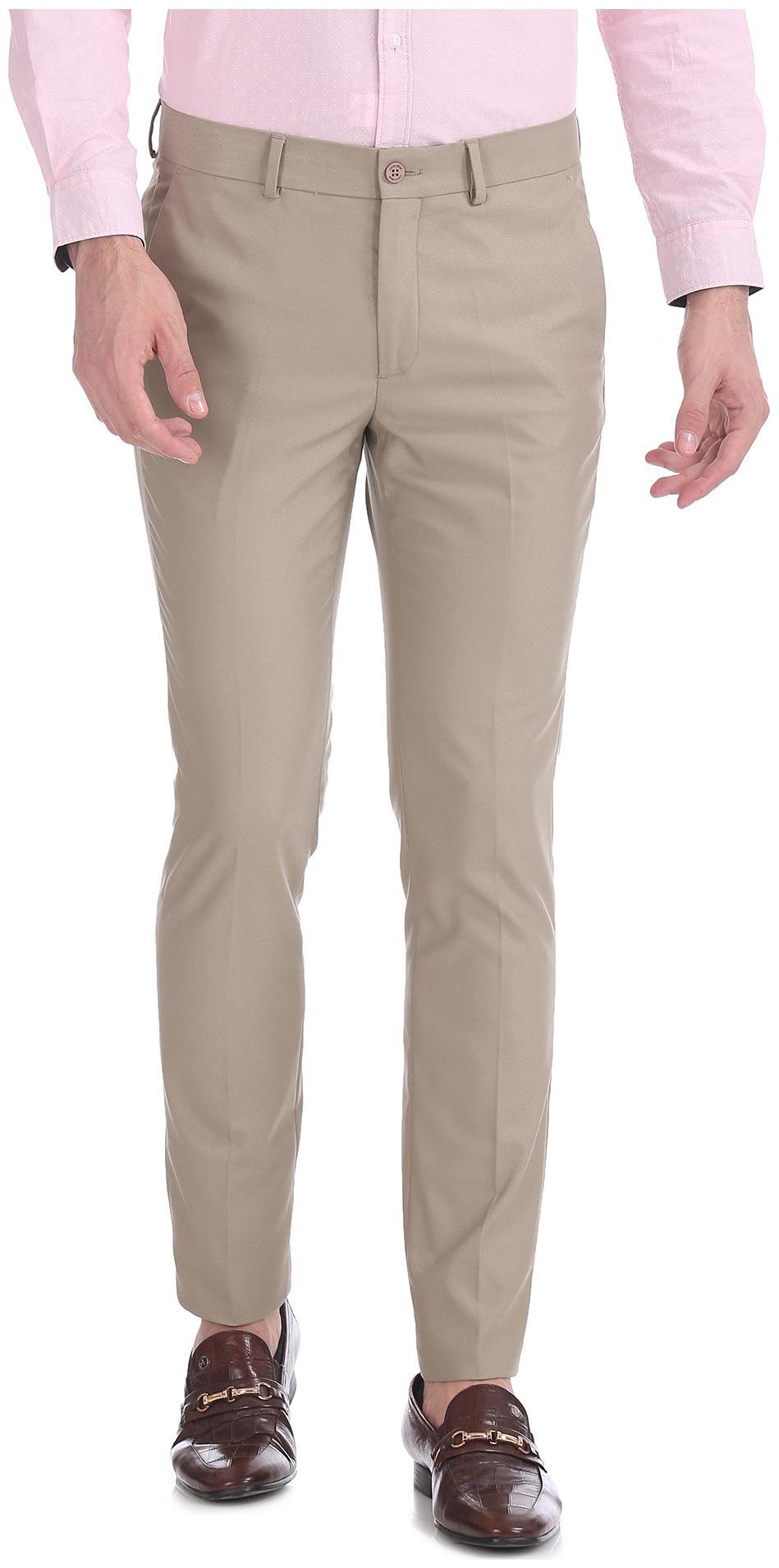 

Excalibur Men Textured Slim Fit Formal Trouser - Beige