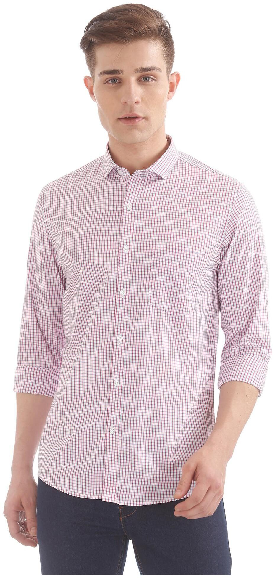 

Excalibur Men Slim fit Formal Shirt - Pink