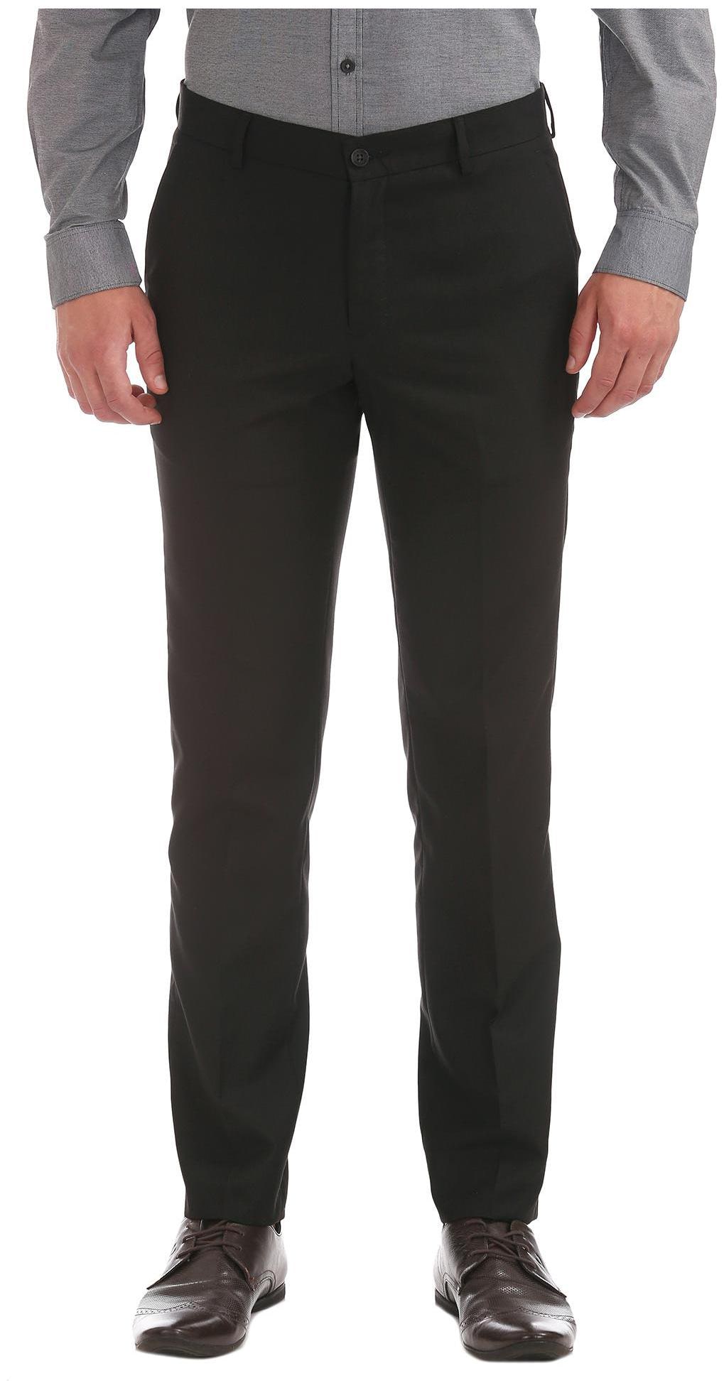 

Excalibur Men Solid Slim Fit Formal Trouser - Black