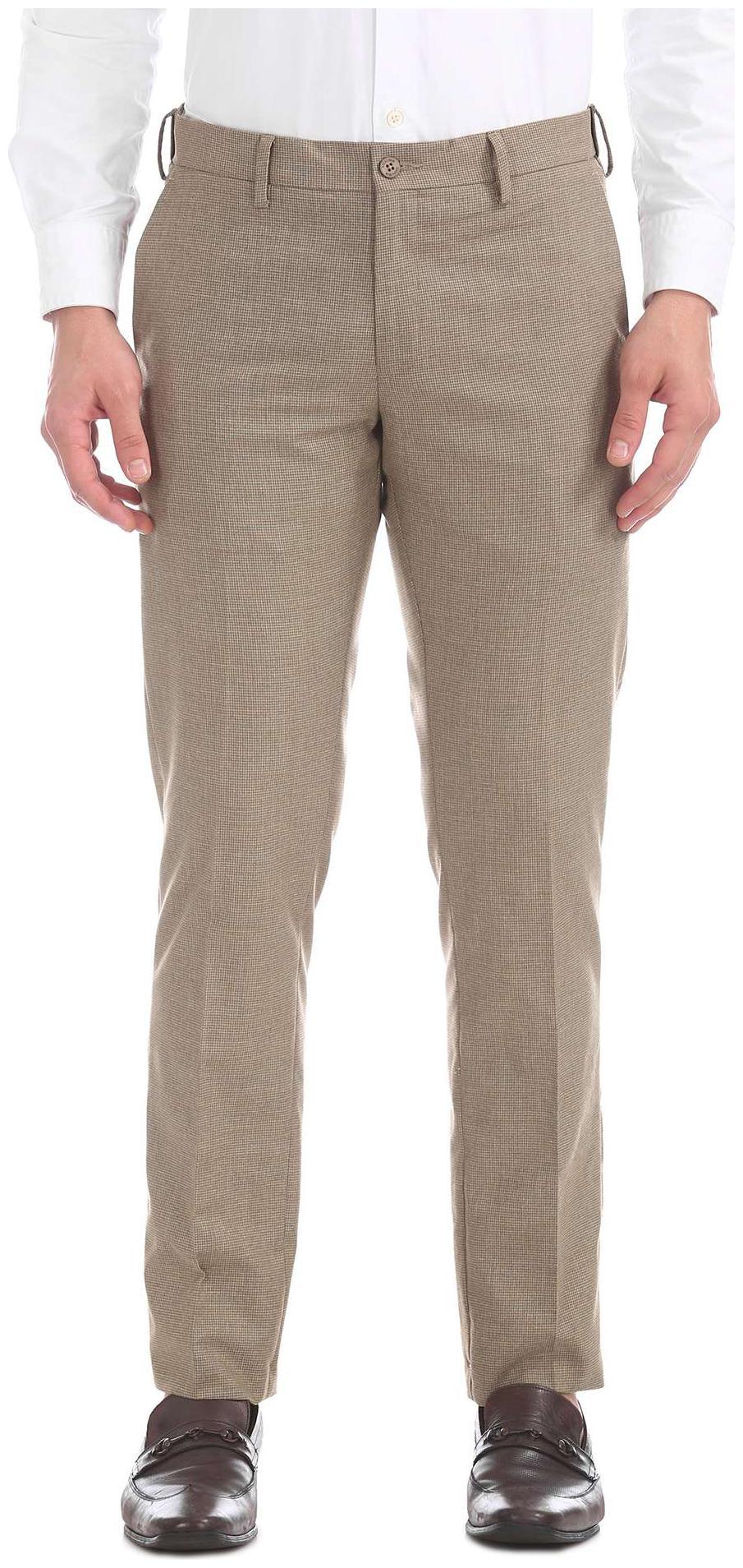 

Excalibur Men Solid Slim Fit Formal Trouser - Brown