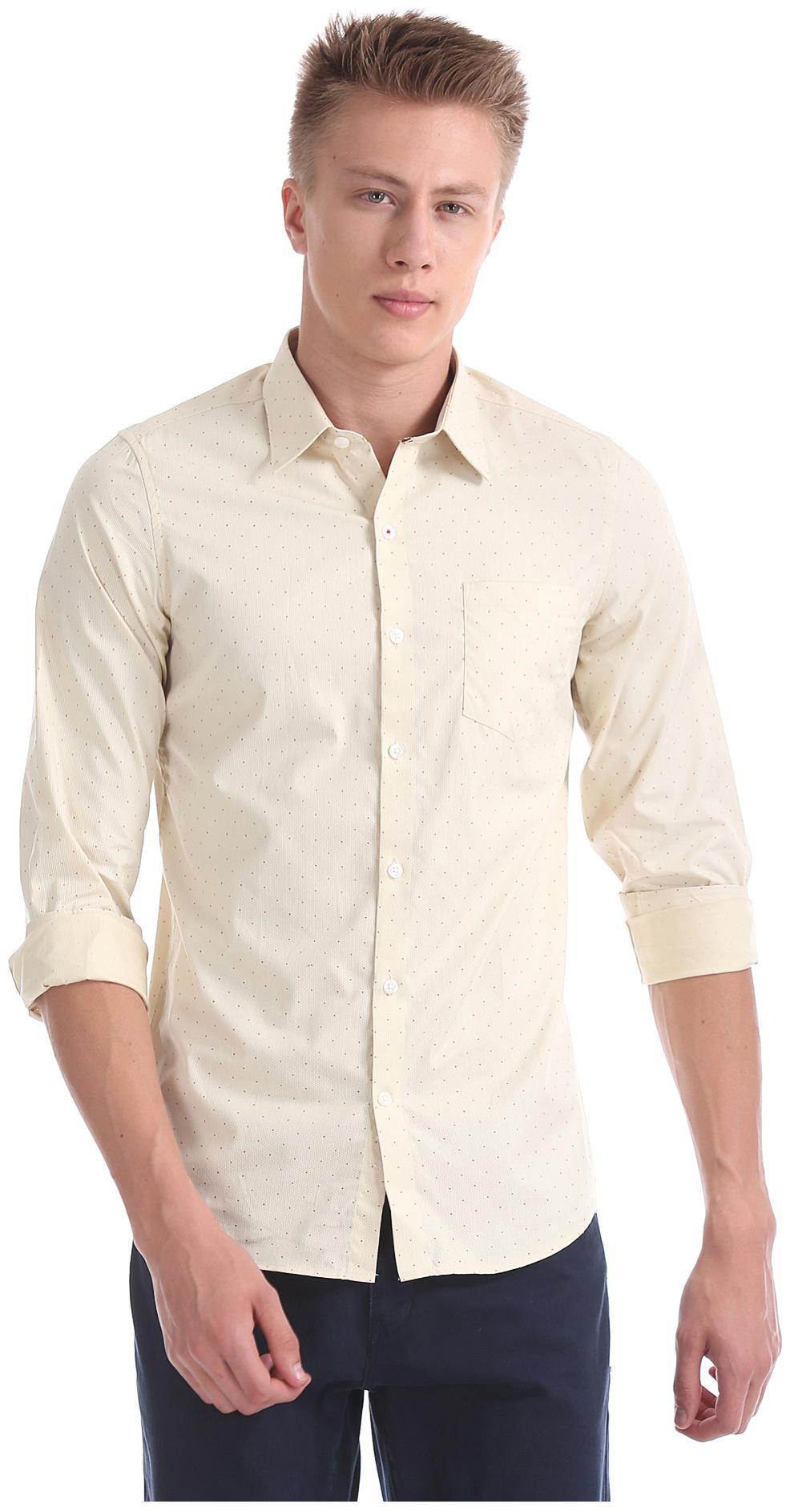 

Excalibur Men Super slim fit Formal Shirt - Yellow