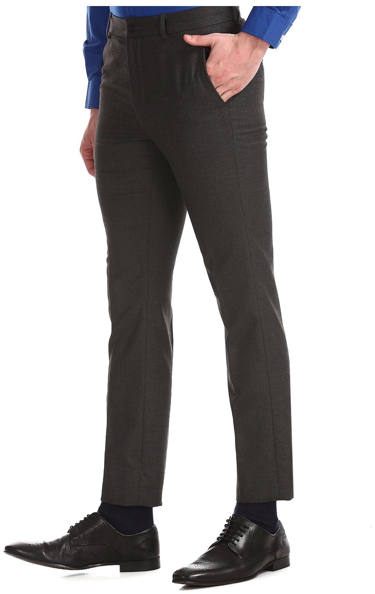 

Excalibur Men Checked Slim Fit Formal Trouser - Grey