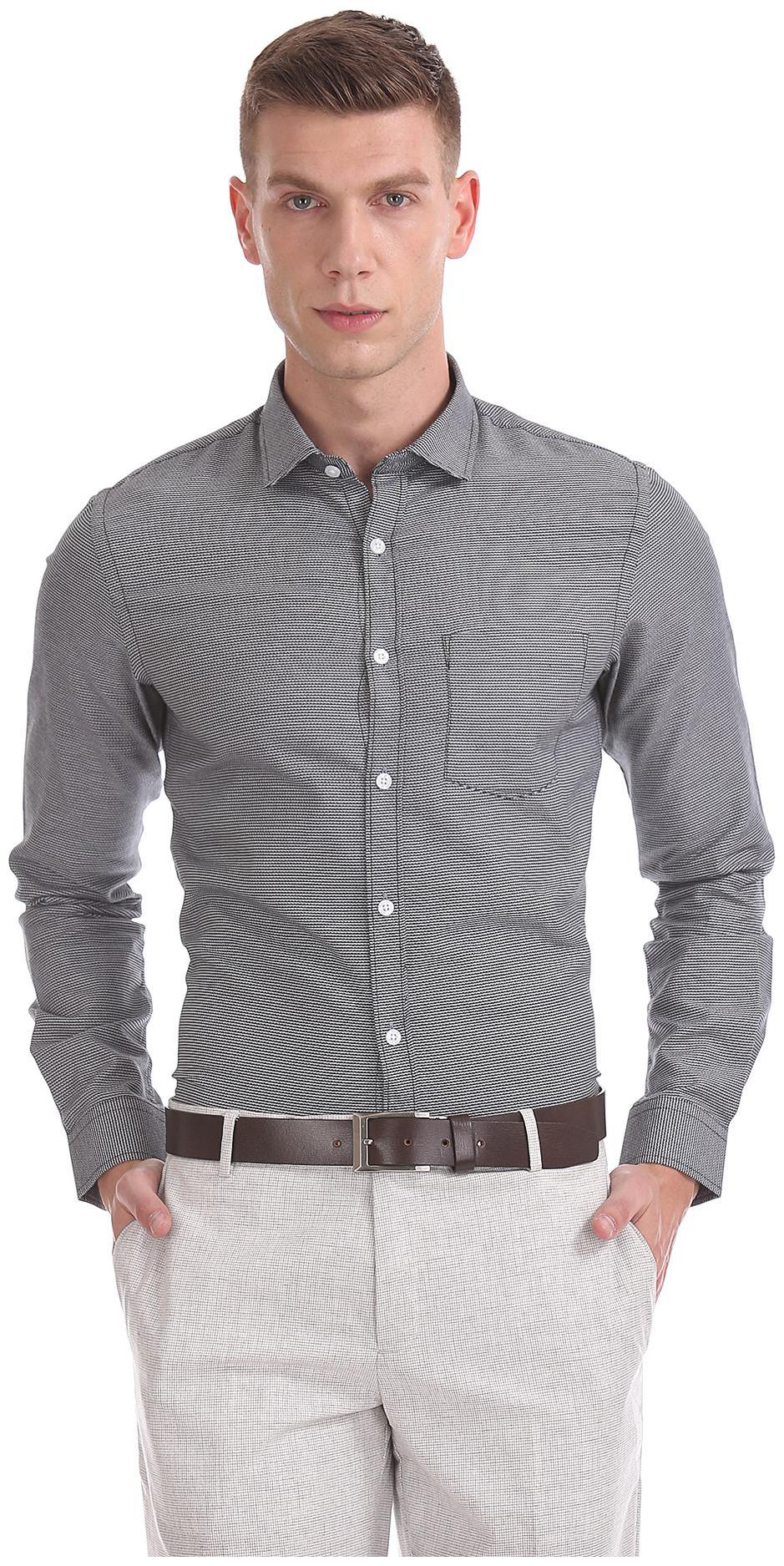 

Excalibur Men Slim fit Formal Shirt - Grey