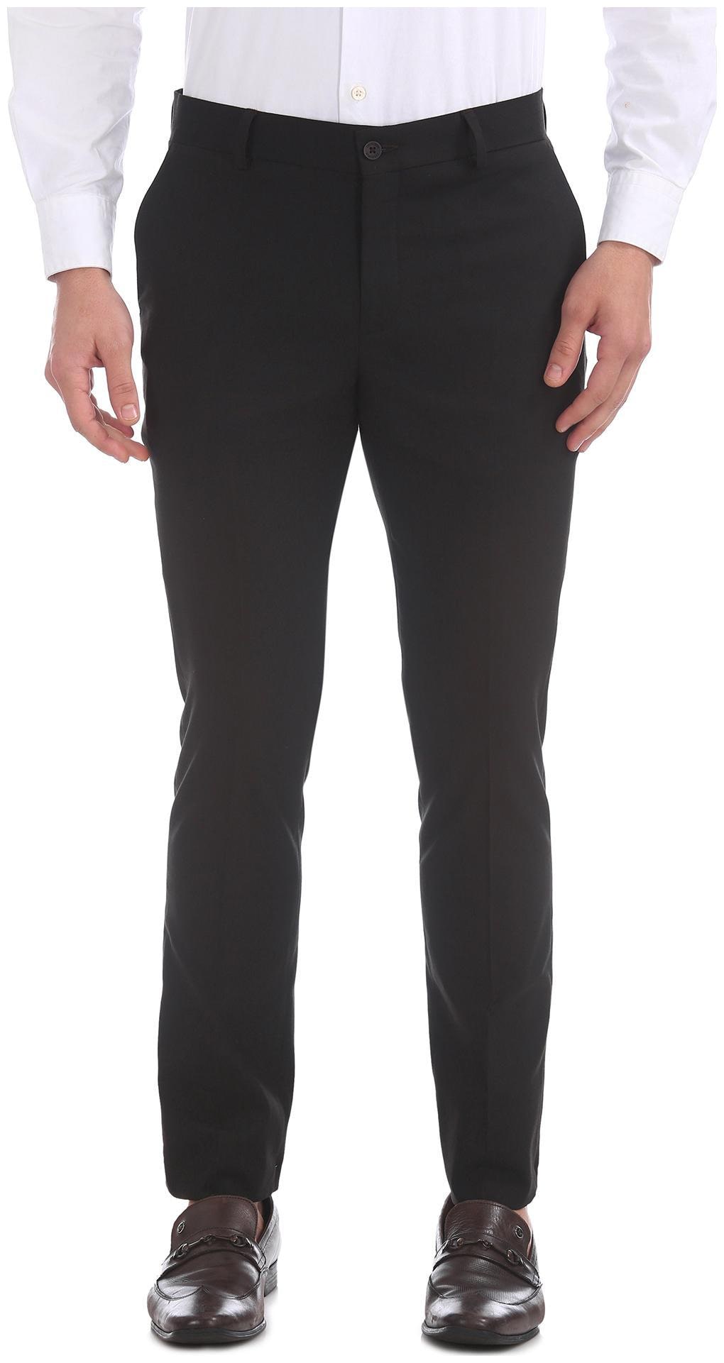 

Excalibur Men Solid Skinny Fit Formal Trouser - Black