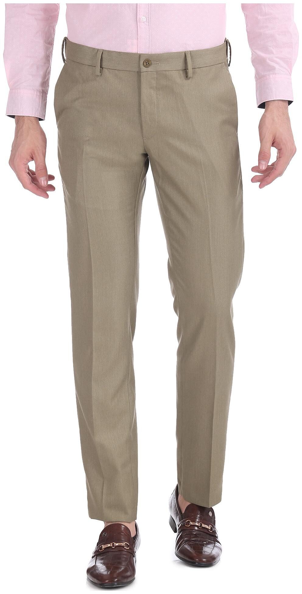 

Excalibur Men Textured Slim Fit Formal Trouser - Beige