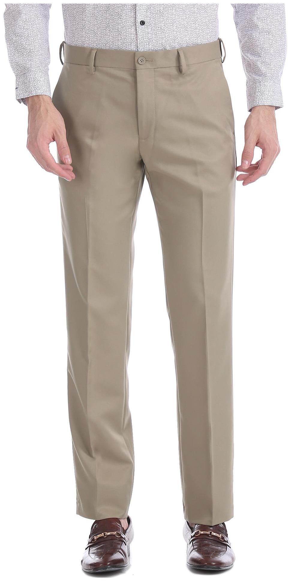 

Excalibur Men Solid Regular Fit Formal Trouser - Brown