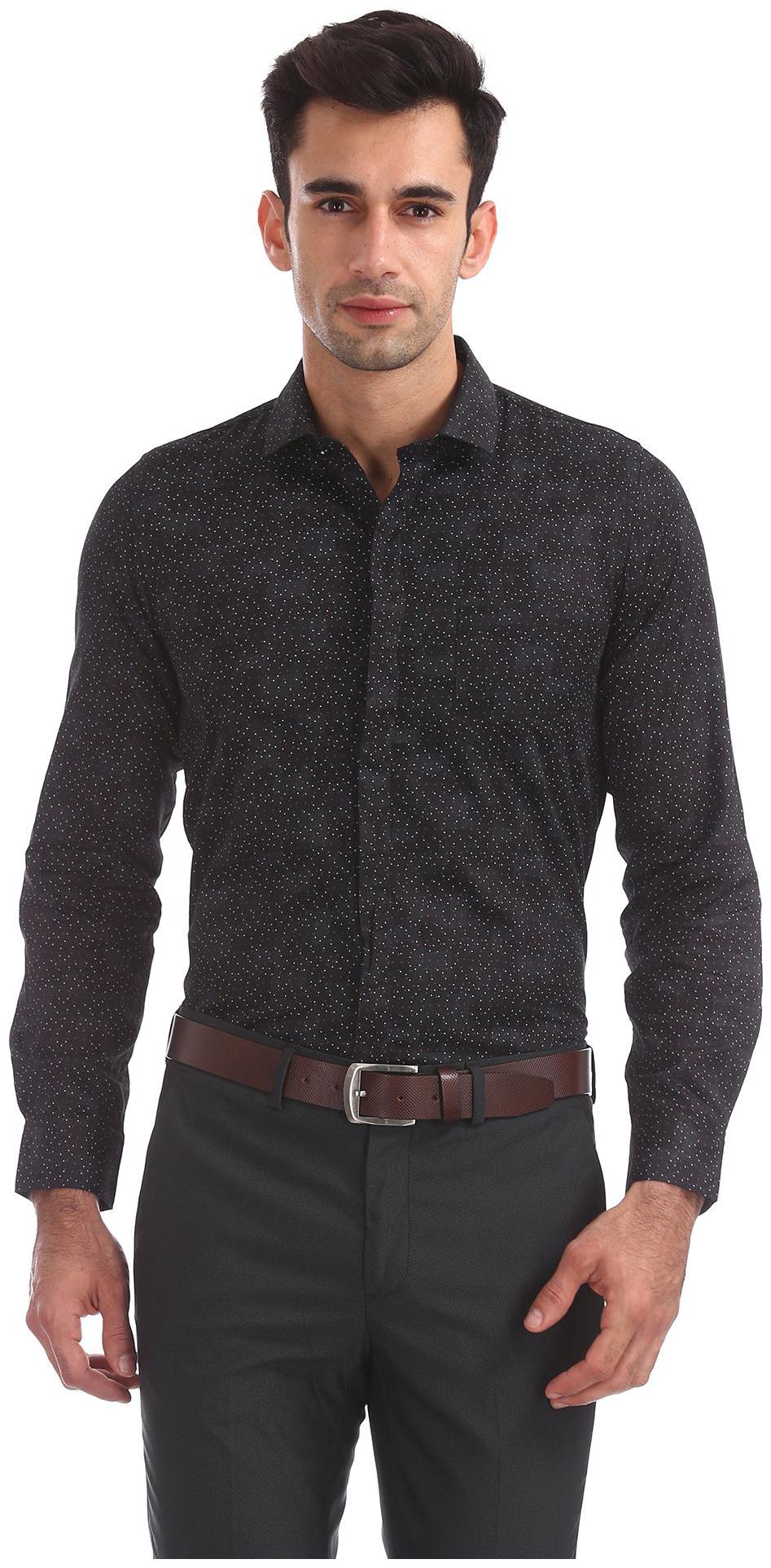 

Excalibur Men Super slim fit Formal Shirt - Black
