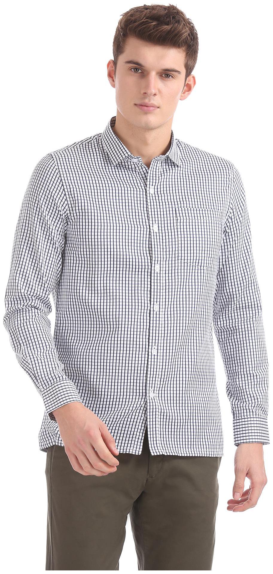

Excalibur Men Blue Checked Slim Fit Casual Shirt
