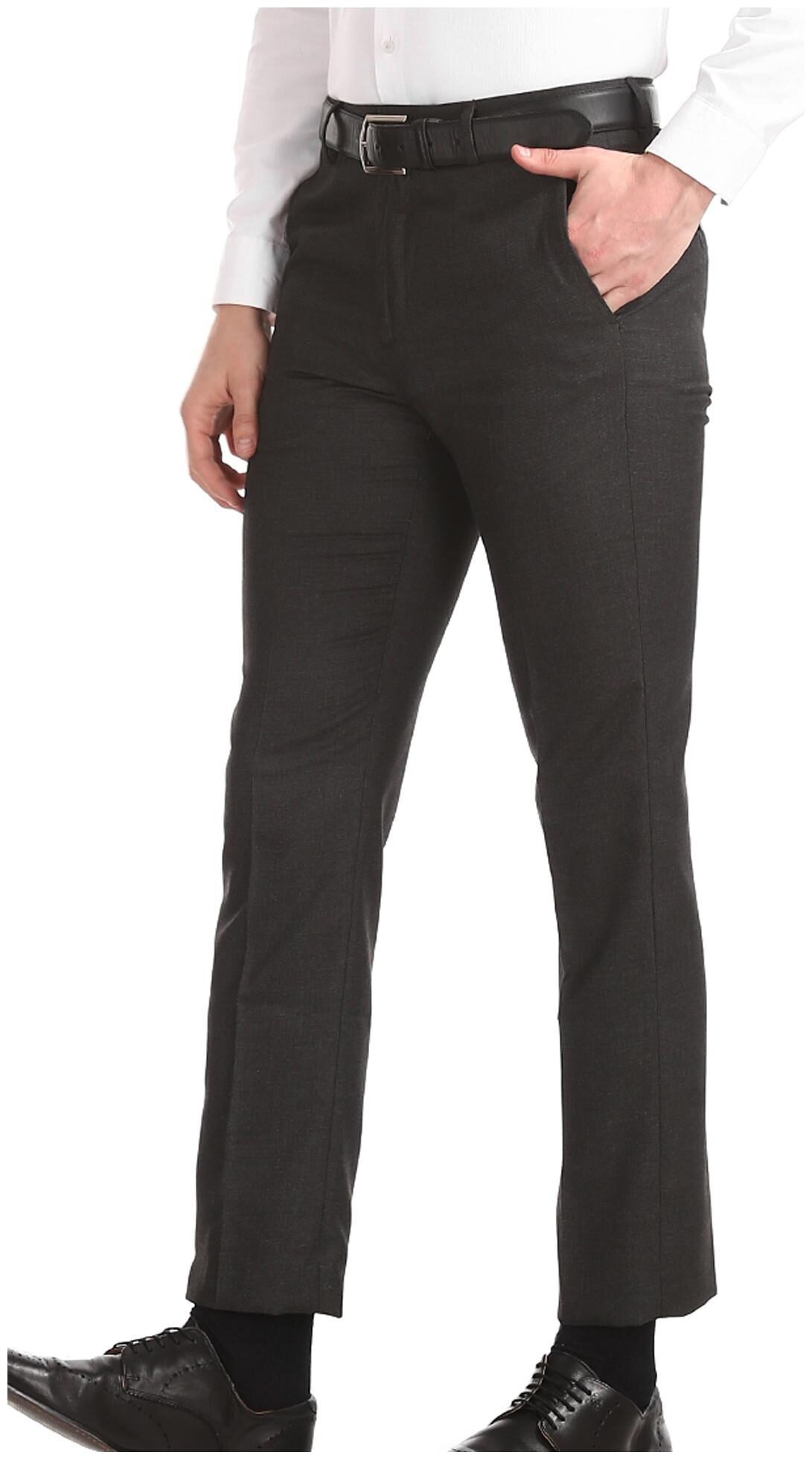 

Excalibur Men Solid Slim Fit Formal Trouser - Grey