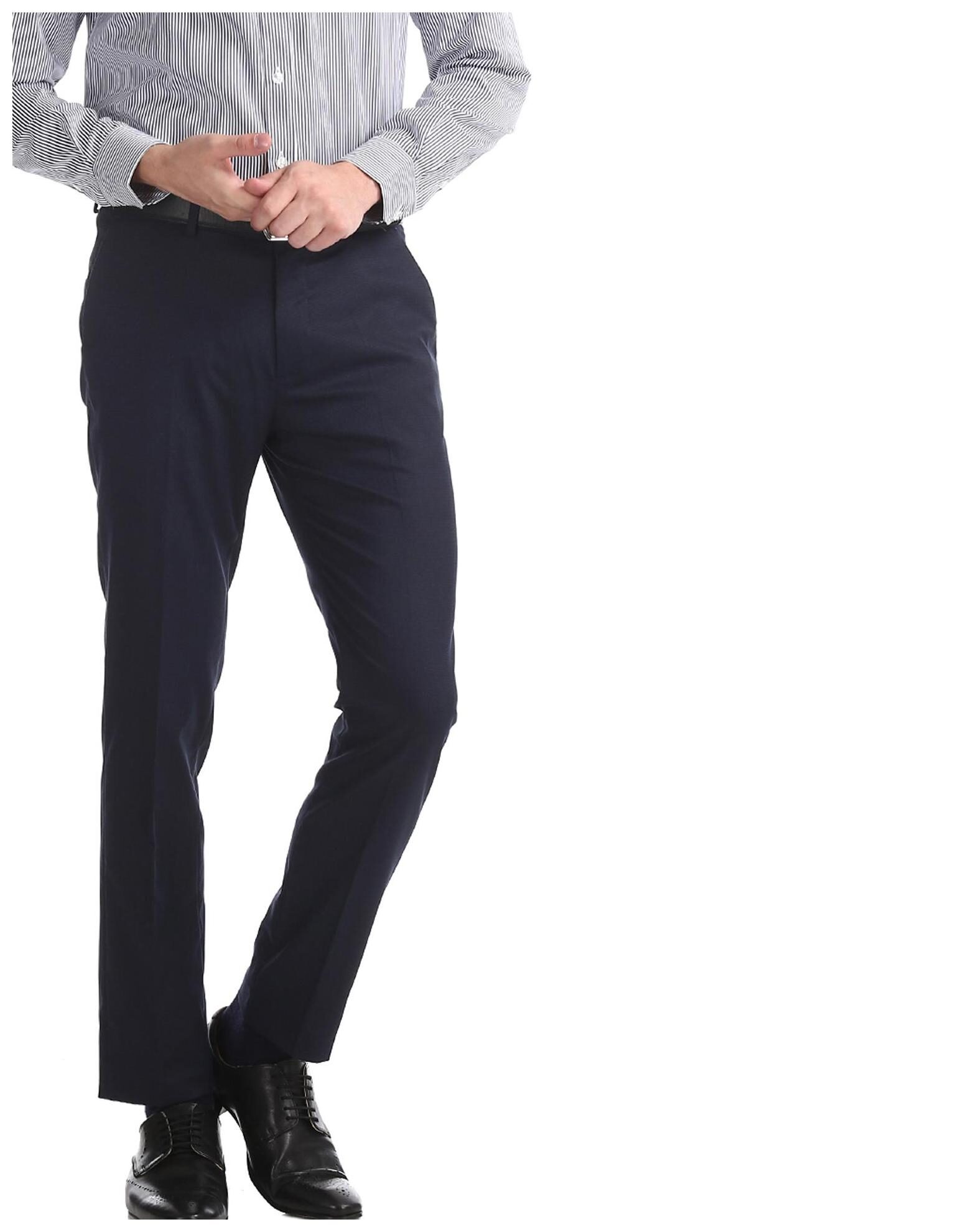 

Excalibur Men Solid Skinny Fit Formal Trouser - Blue