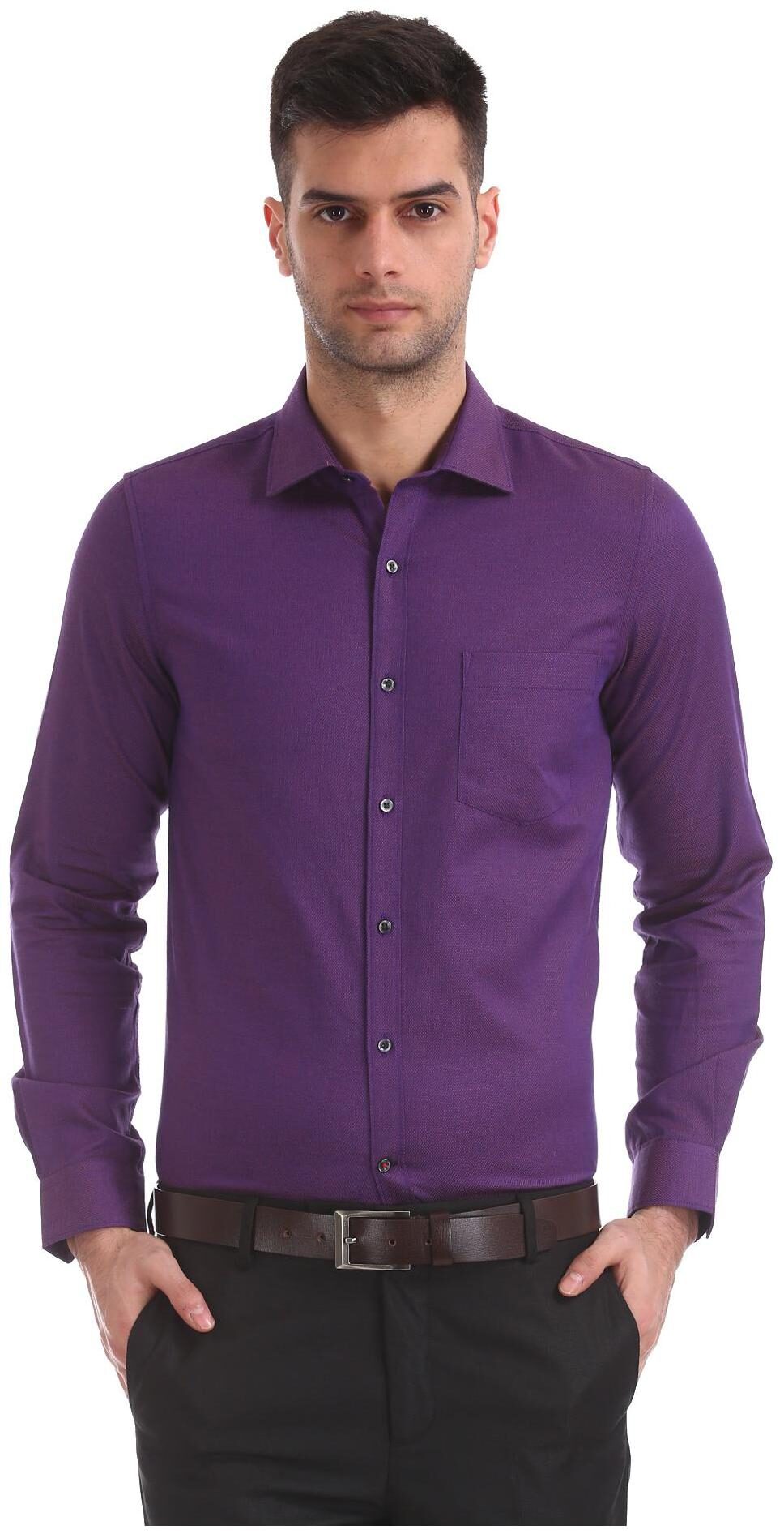 

Excalibur Men Slim fit Formal Shirt - Purple