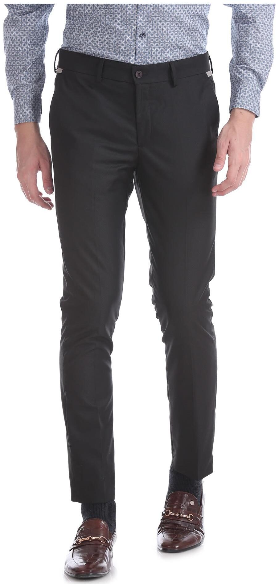 

Excalibur Men Solid Slim Fit Formal Trouser - Black