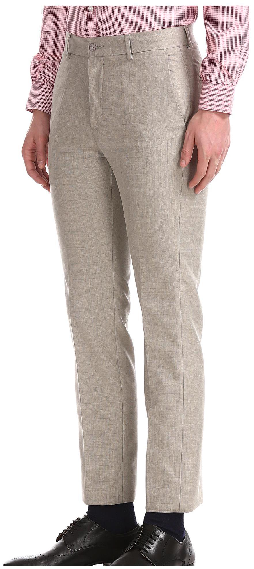 

Excalibur Men Checked Slim Fit Formal Trouser - Grey