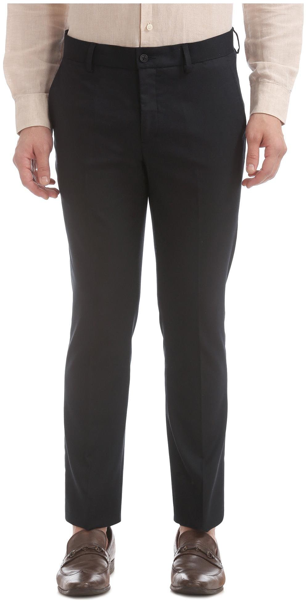 

Excalibur Men Solid Slim Fit Formal Trouser - Black