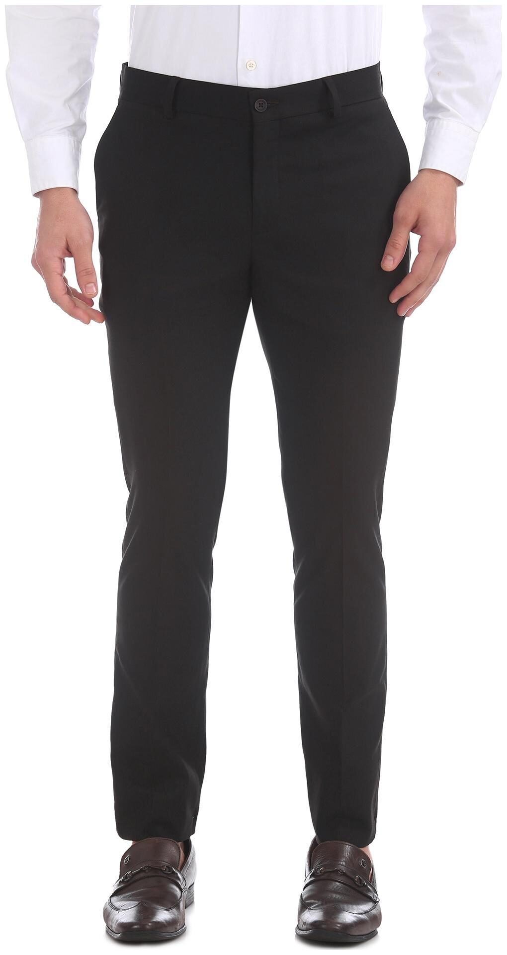 

Excalibur Men Solid Skinny Fit Formal Trouser - Black