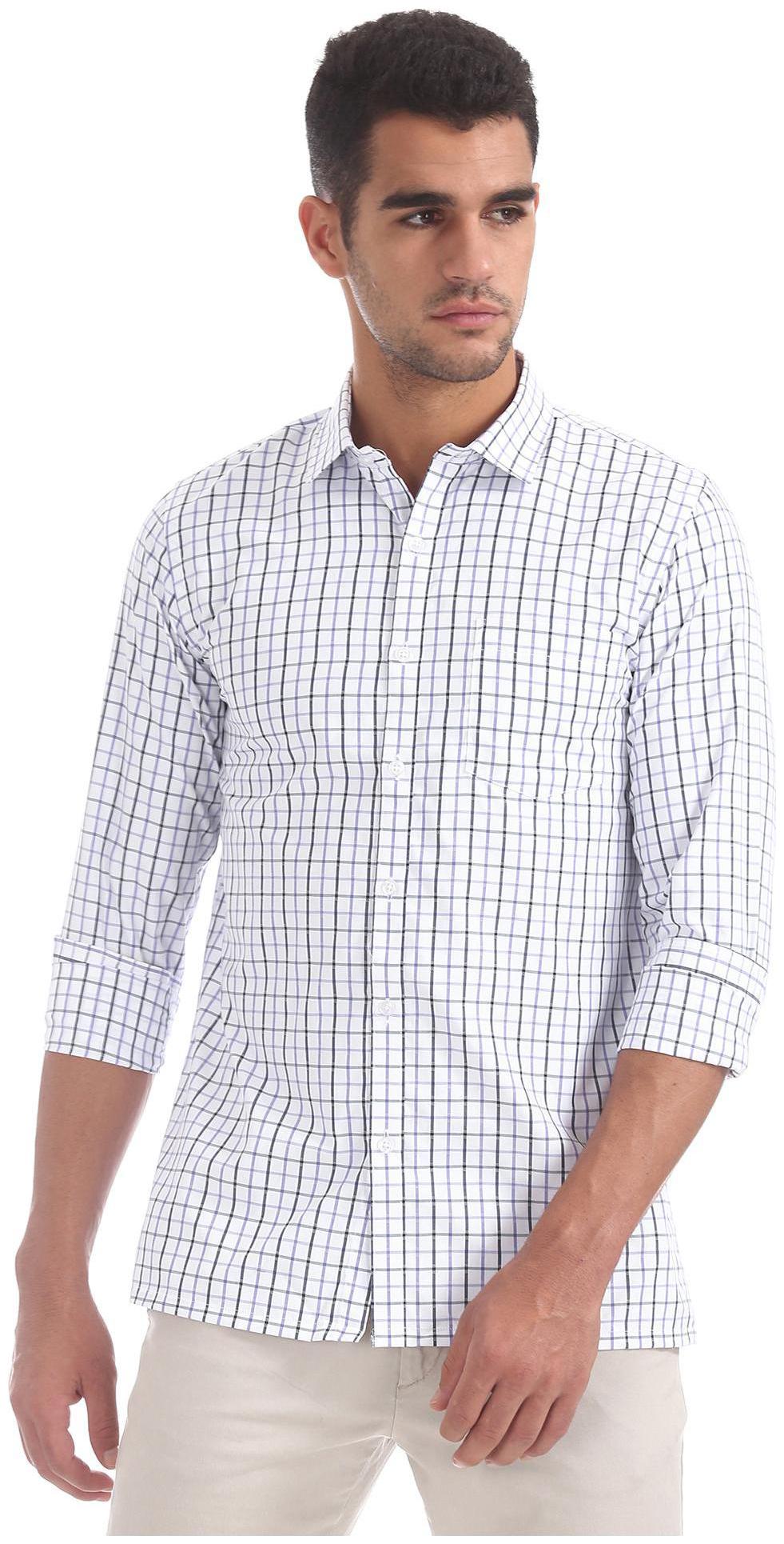 

Excalibur Men Purple Checked Regular Fit Casual Shirt