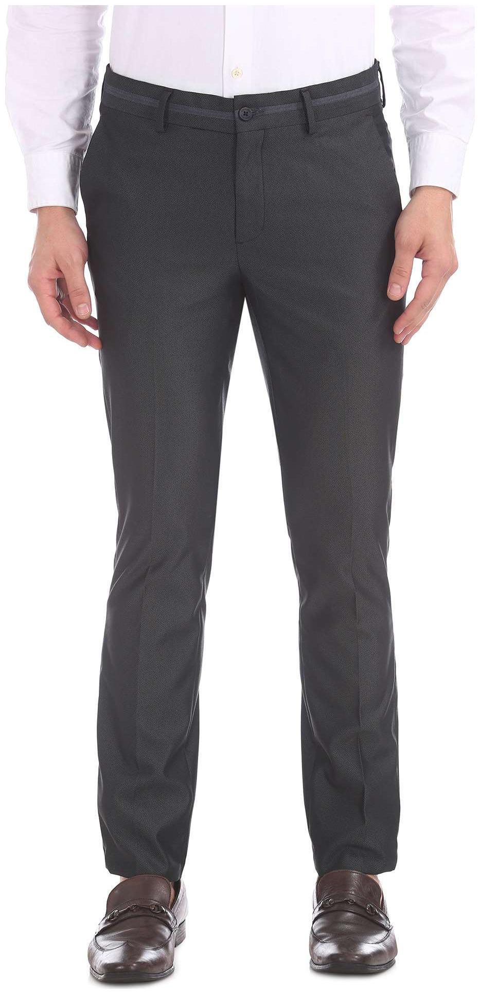 

Excalibur Men Solid Skinny Fit Formal Trouser - Black