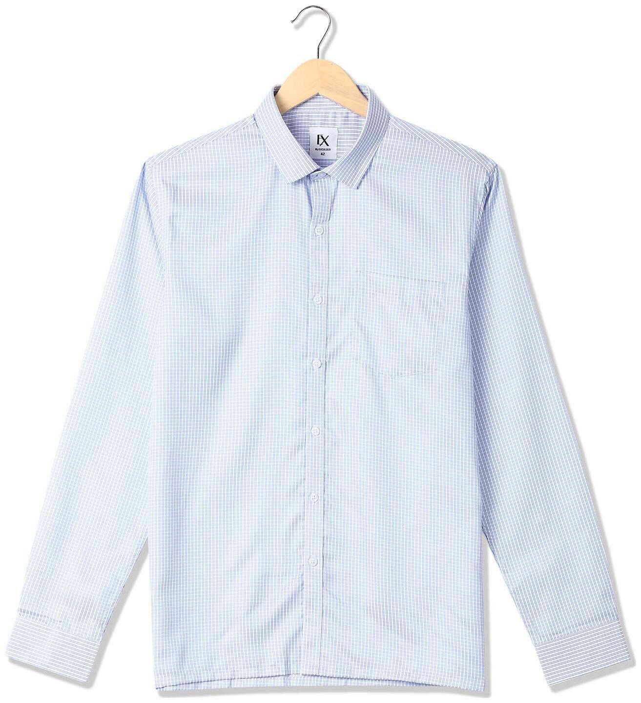 

Excalibur Men Blue Checked Regular Fit Casual Shirt