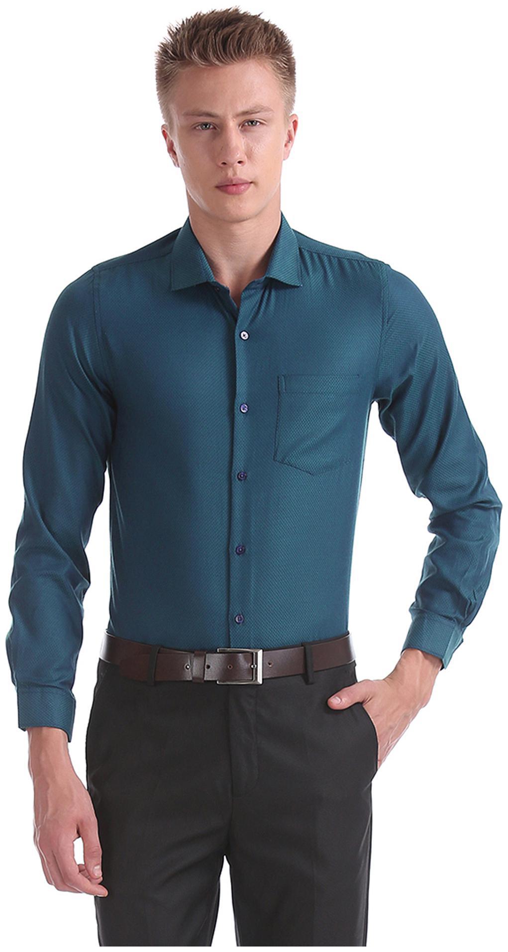 

Excalibur Men Super slim fit Formal Shirt - Green