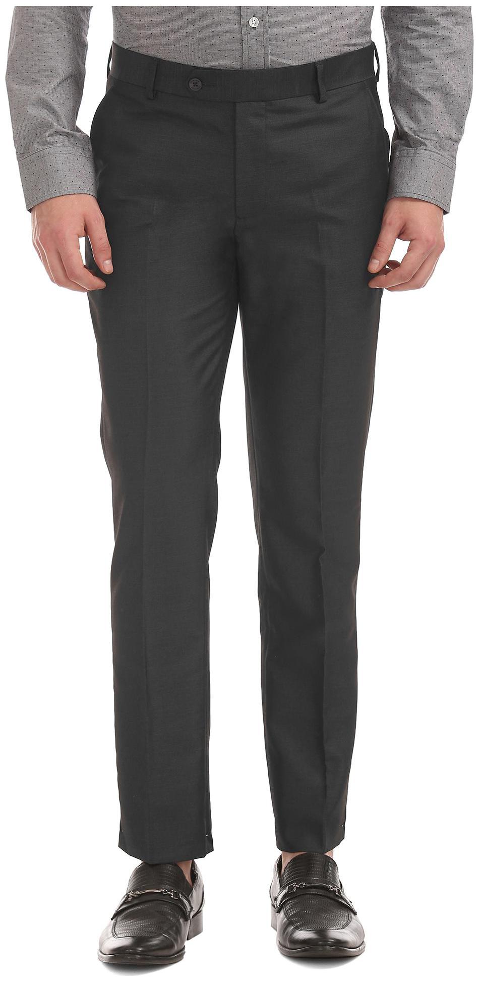 

Excalibur Men Solid Slim Fit Formal Trouser - Grey