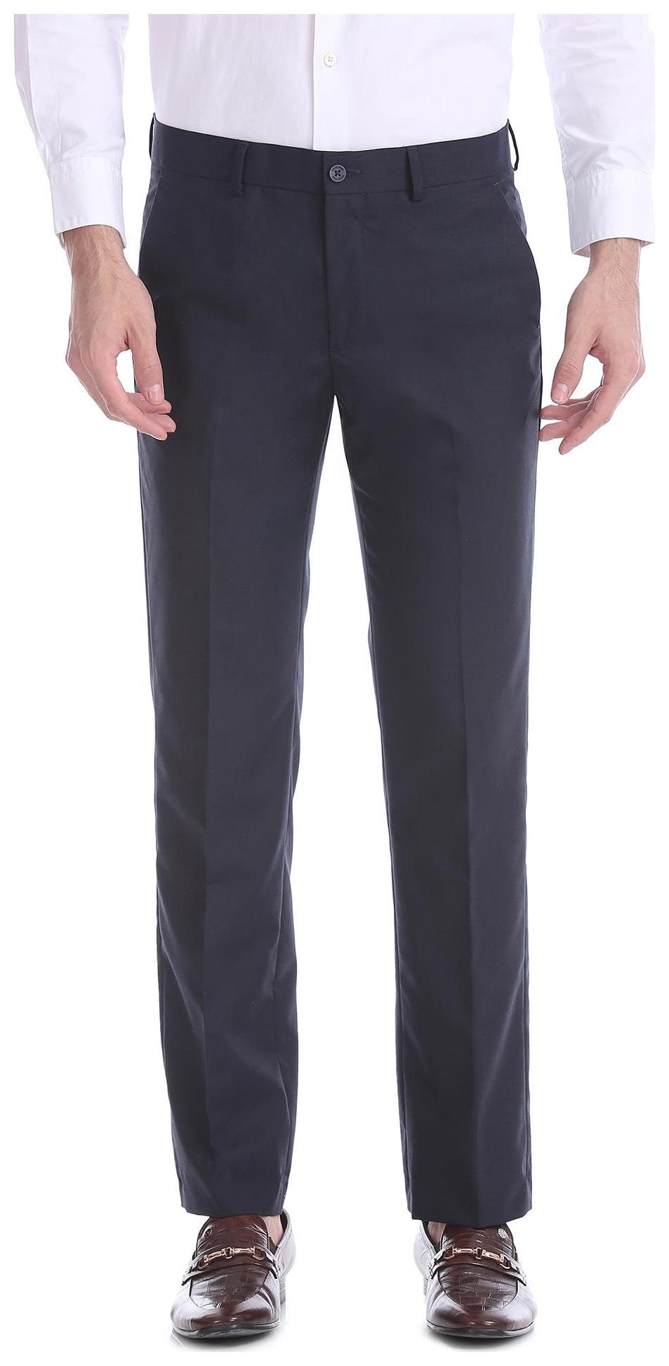 

Excalibur Men Solid Regular Fit Formal Trouser - Black