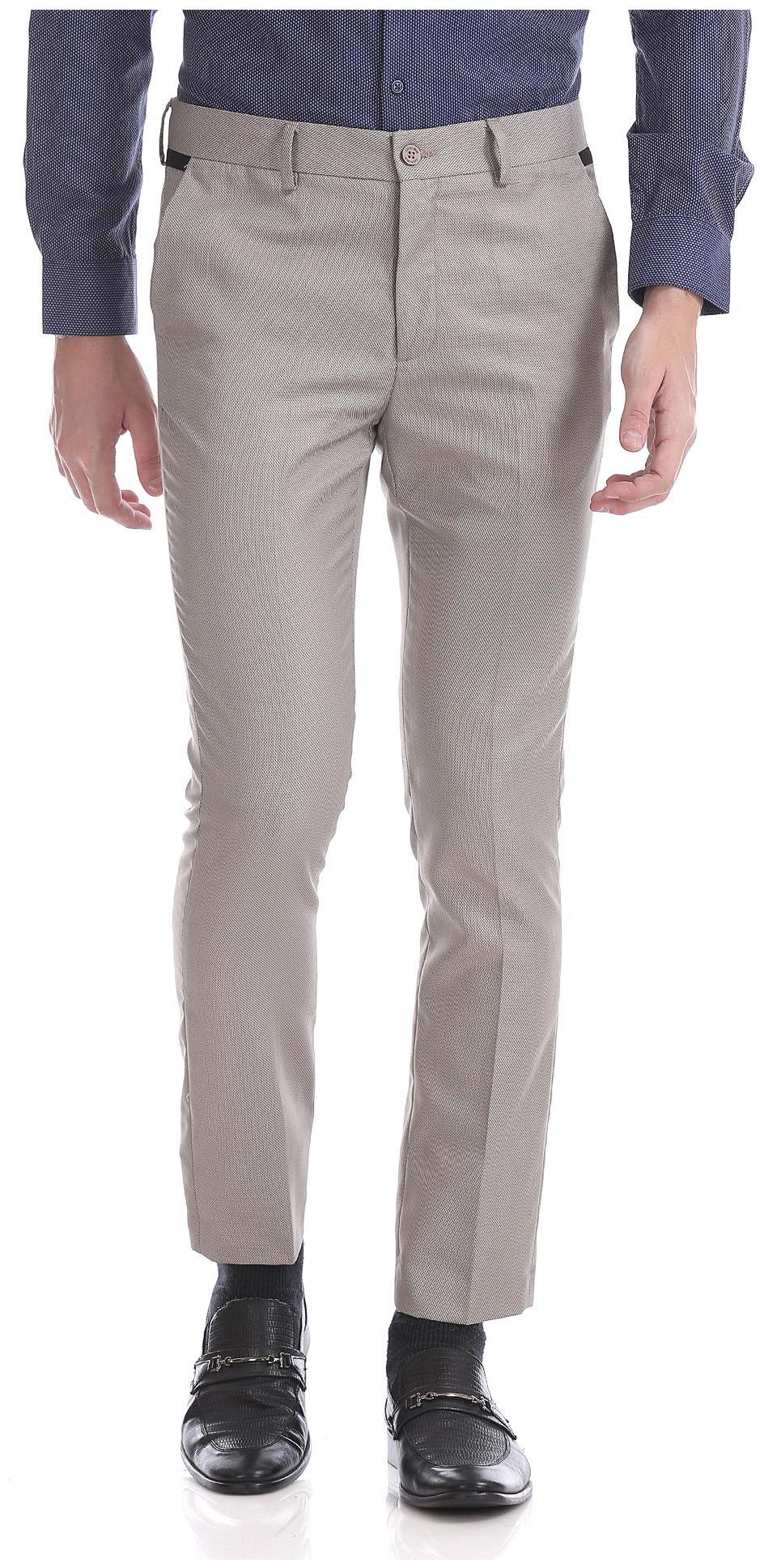 

Excalibur Men Textured Slim Fit Formal Trouser - Beige