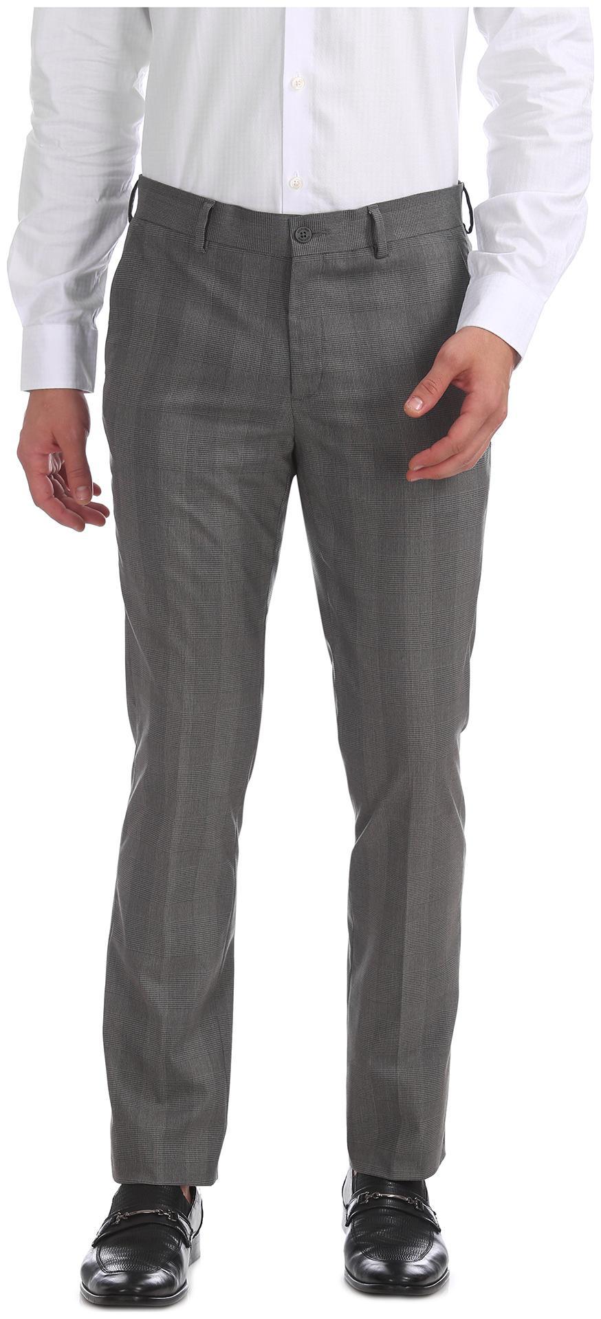 

Excalibur Men Solid Skinny Fit Formal Trouser - Grey