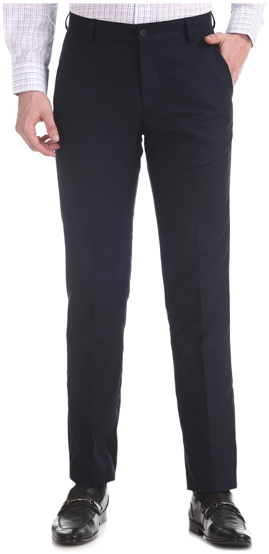 

Excalibur Men Solid Slim Fit Formal Trouser - Blue