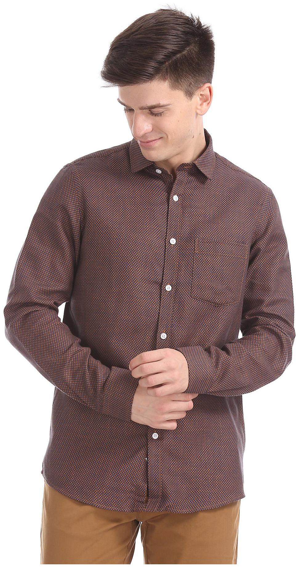 

Excalibur Men Slim fit Formal Shirt - Brown