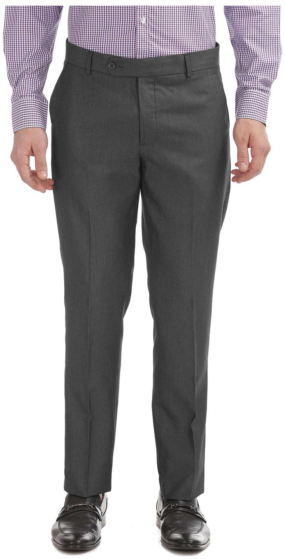 

Excalibur Men Solid Slim Fit Formal Trouser - Grey