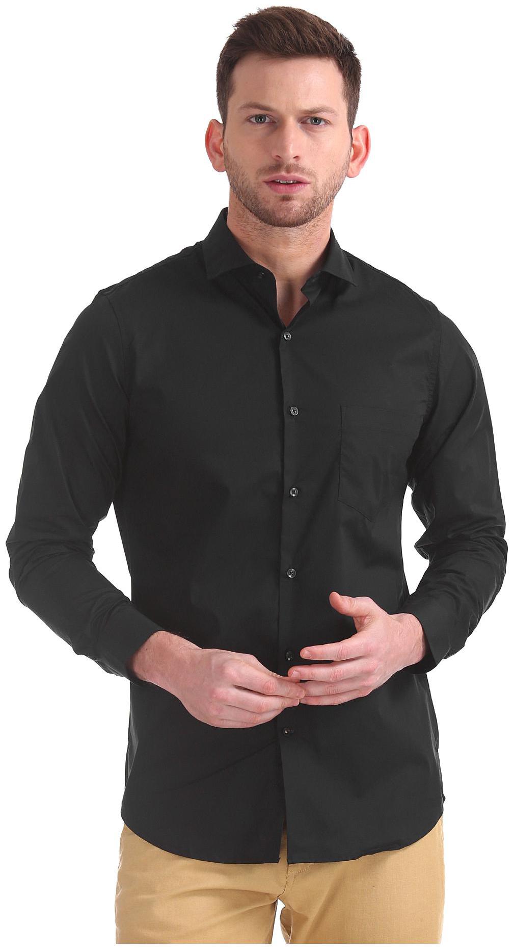 

Excalibur Men Slim fit Formal Shirt - Black