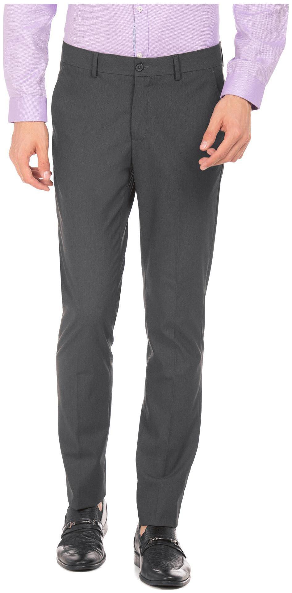 

Excalibur Men Textured Slim Fit Formal Trouser - Grey