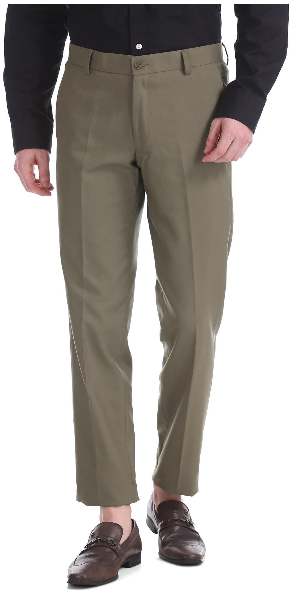 

Excalibur Men Solid Slim Fit Formal Trouser - Green