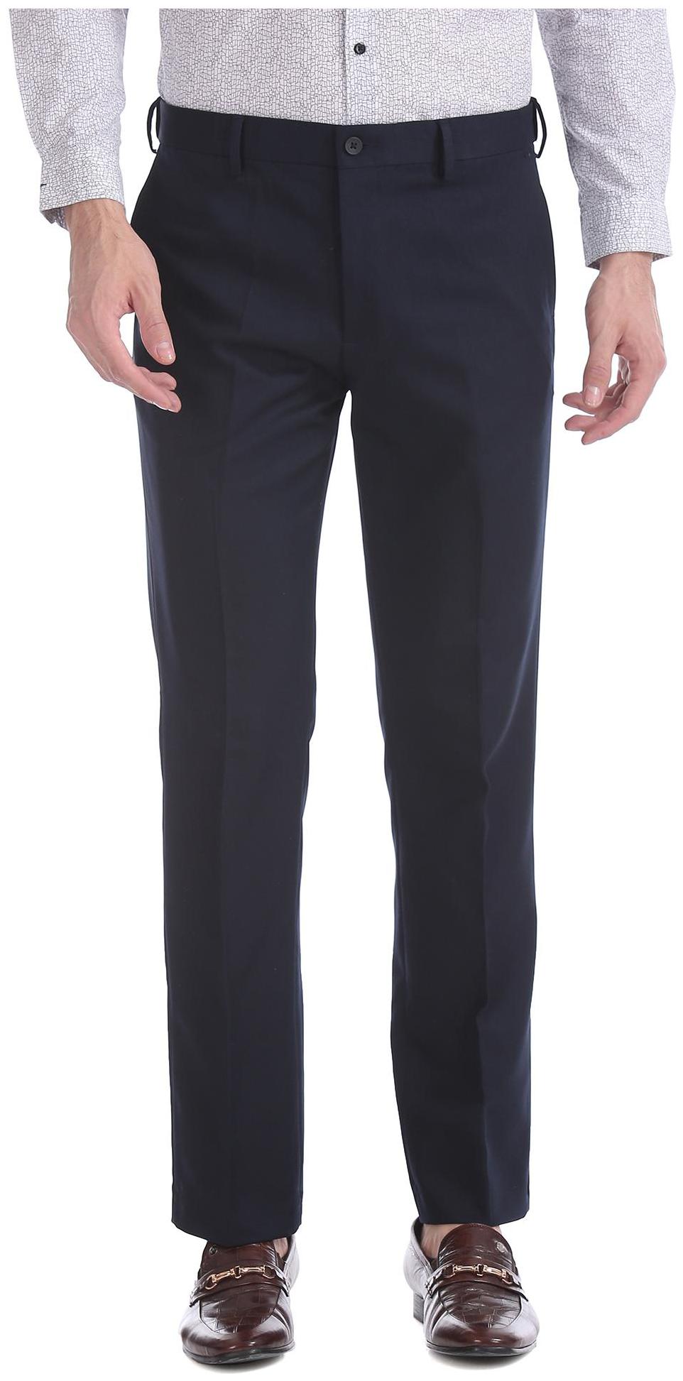 

Excalibur Men Solid Regular Fit Formal Trouser - Blue