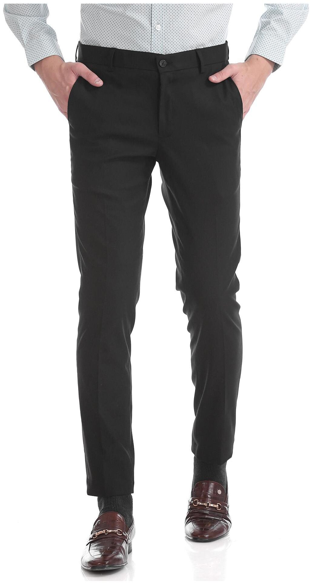 

Excalibur Men Solid Slim Fit Formal Trouser - Black