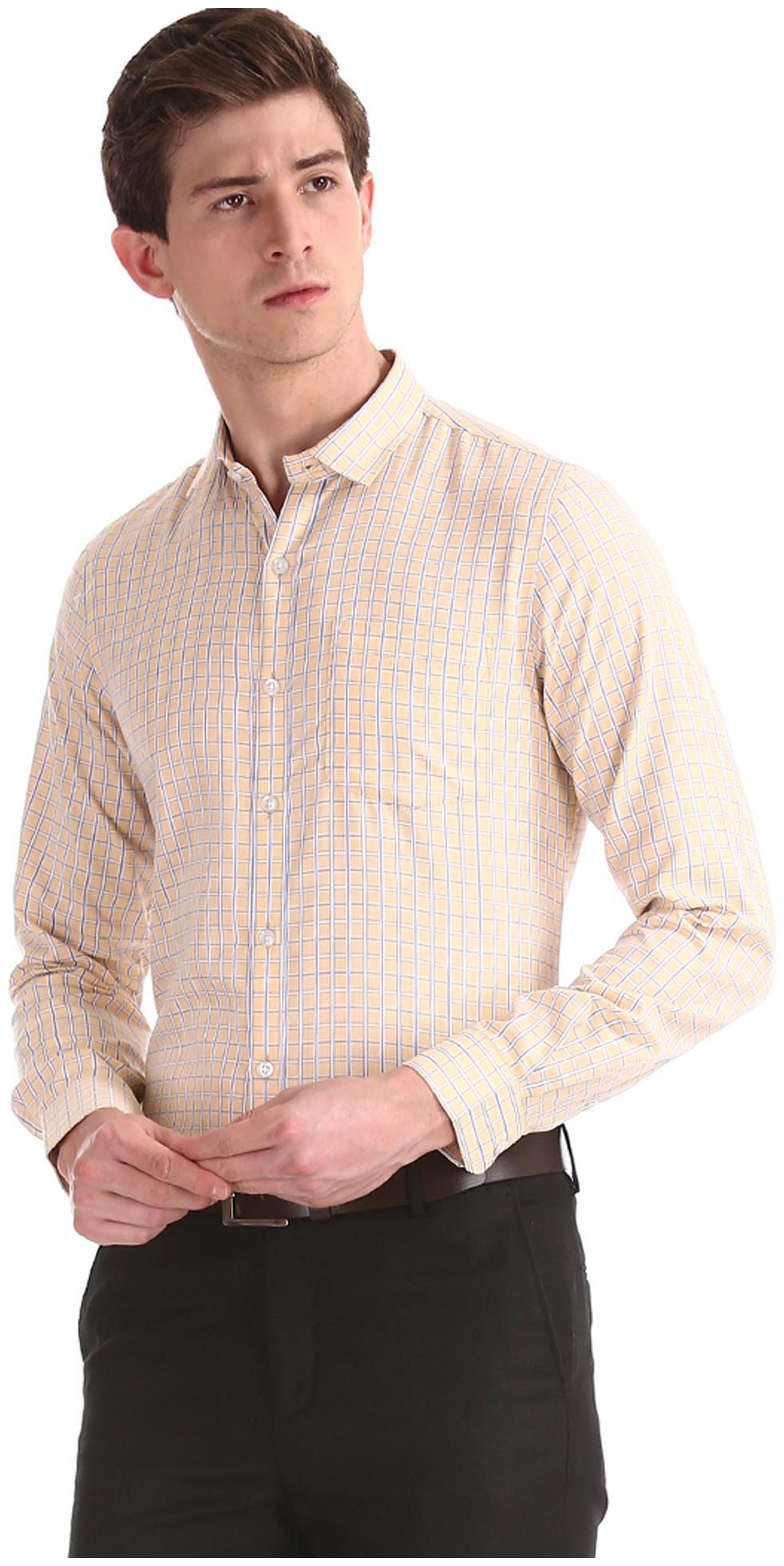 

Excalibur Men Regular fit Formal Shirt - Yellow