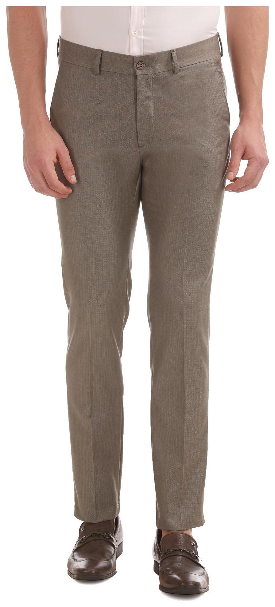 

Excalibur Men Textured Slim Fit Formal Trouser - Brown