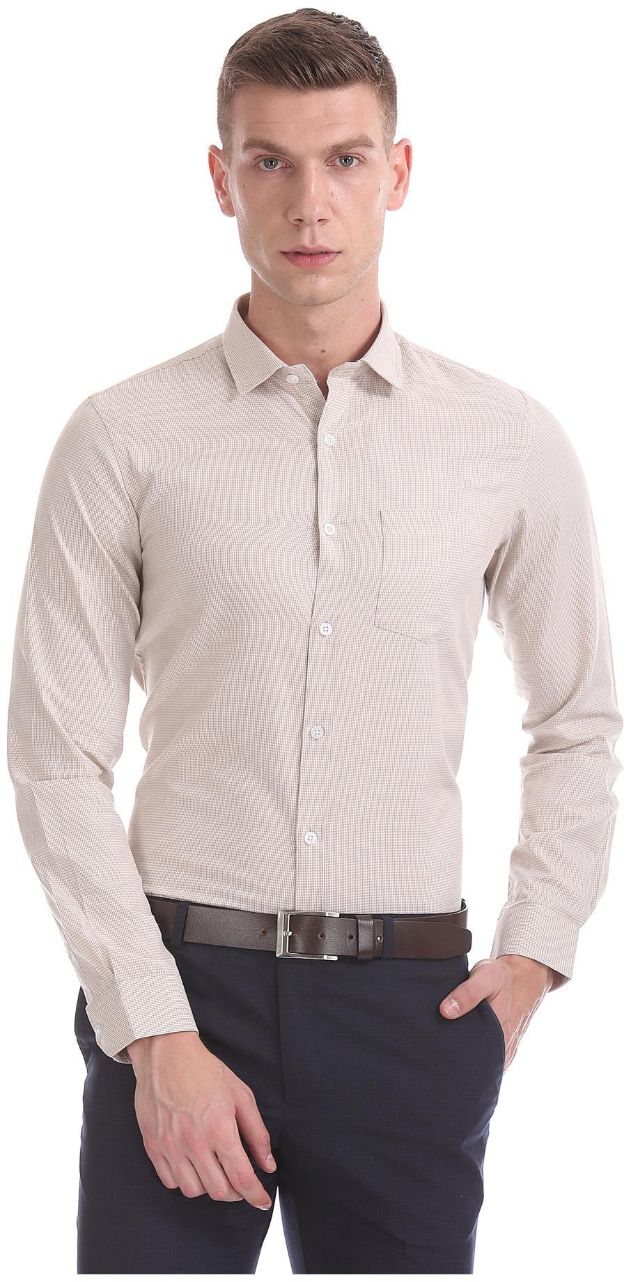 

Excalibur Men Slim fit Formal Shirt - Beige