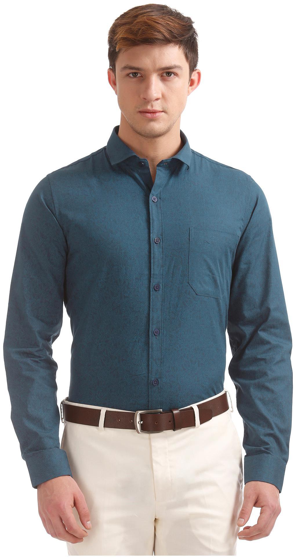 

Excalibur Men Slim fit Formal Shirt - Green