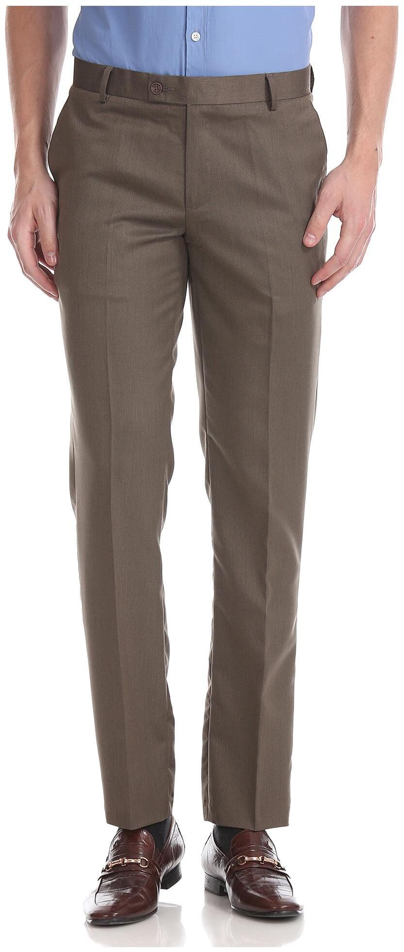 

Excalibur Men Textured Slim Fit Formal Trouser - Brown