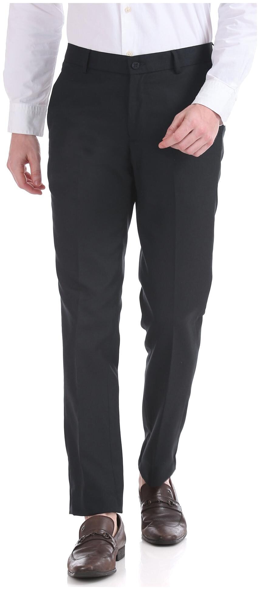 

Excalibur Men Solid Slim Fit Formal Trouser - Black