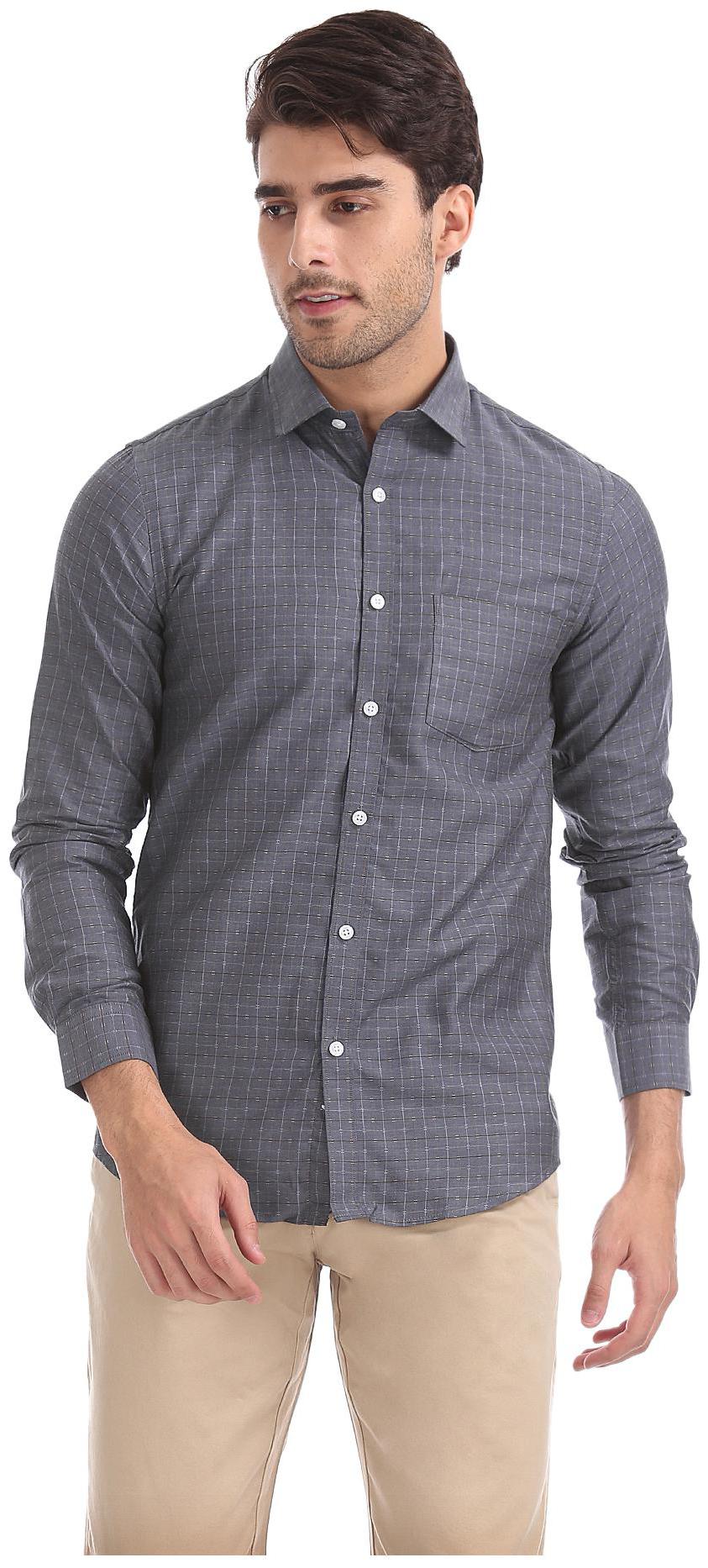 

Excalibur Men Slim fit Formal Shirt - Grey