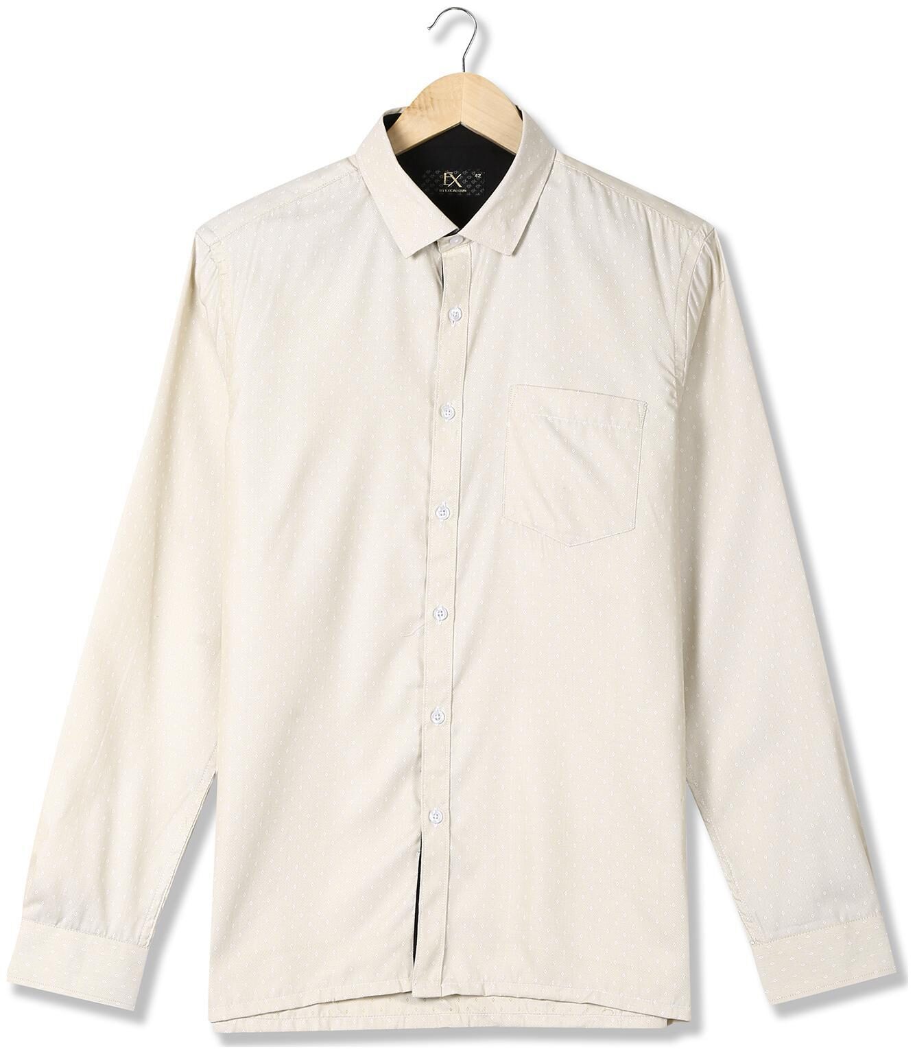 

Excalibur Men Beige Printed Slim Fit Casual Shirt