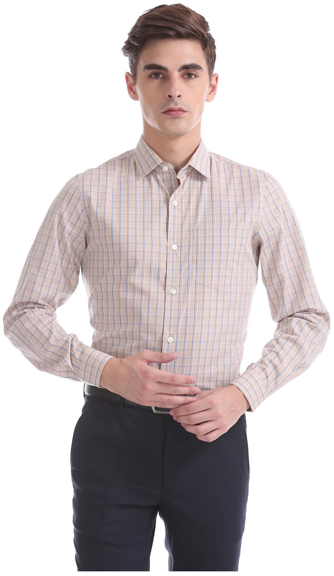 

Excalibur Men Slim fit Formal Shirt - Beige